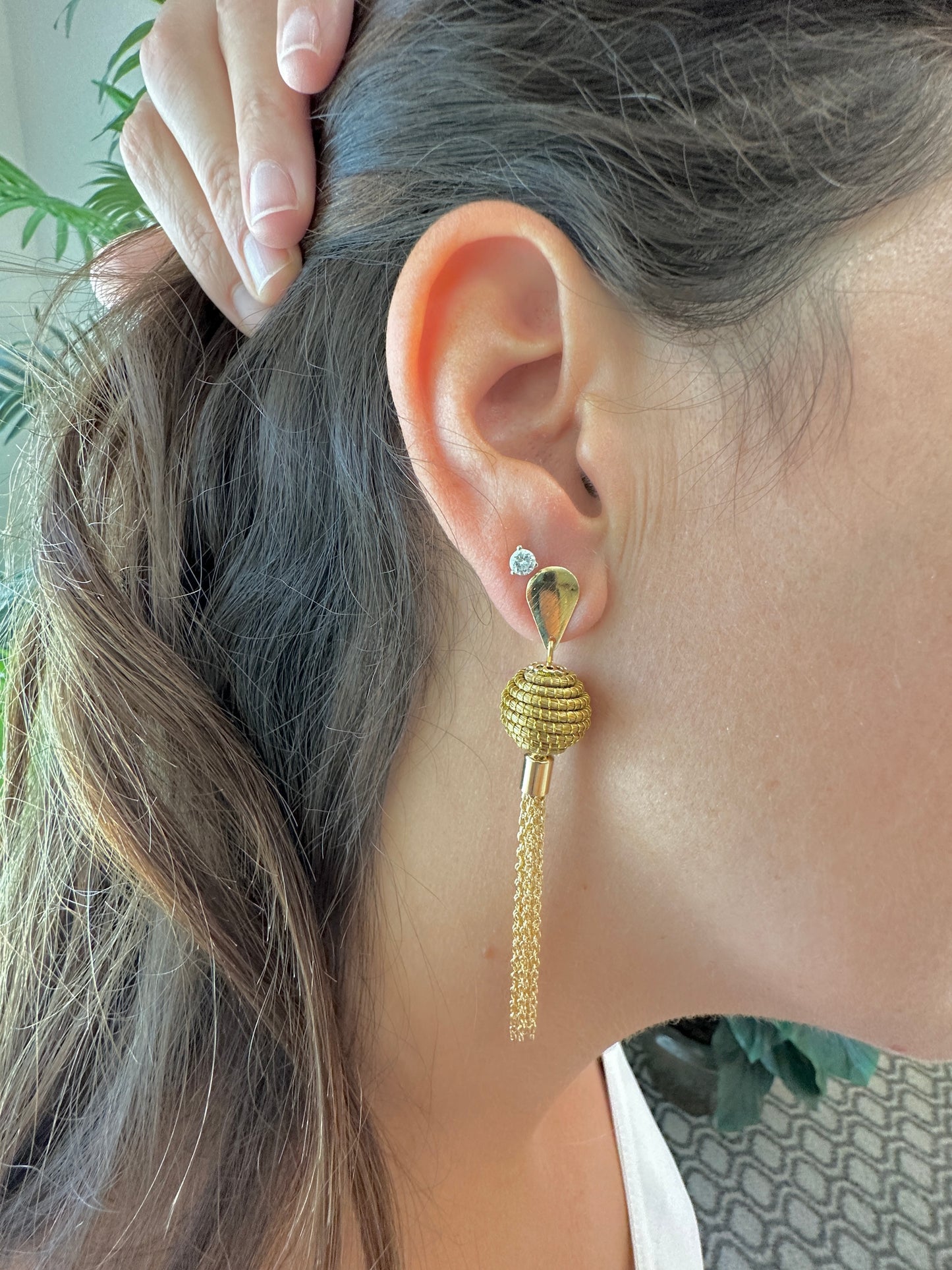 Harley Golden Grass Dangle Drop Earrings