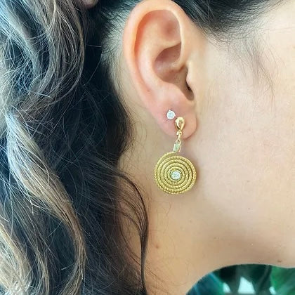 Snail Golden Grass Earrings