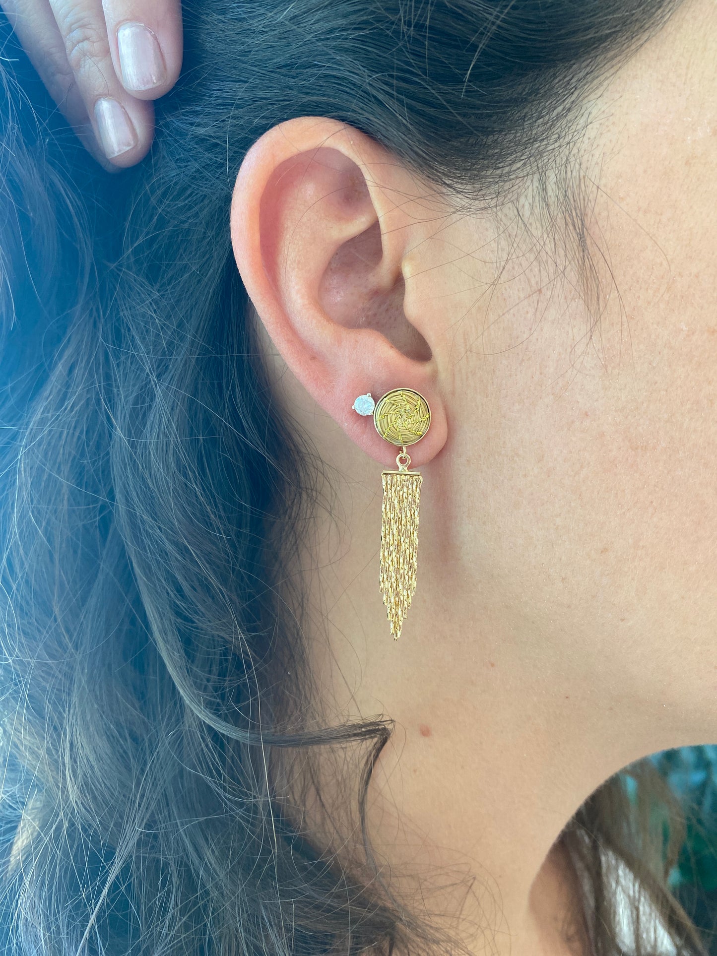 Comet Golden Grass Earrings