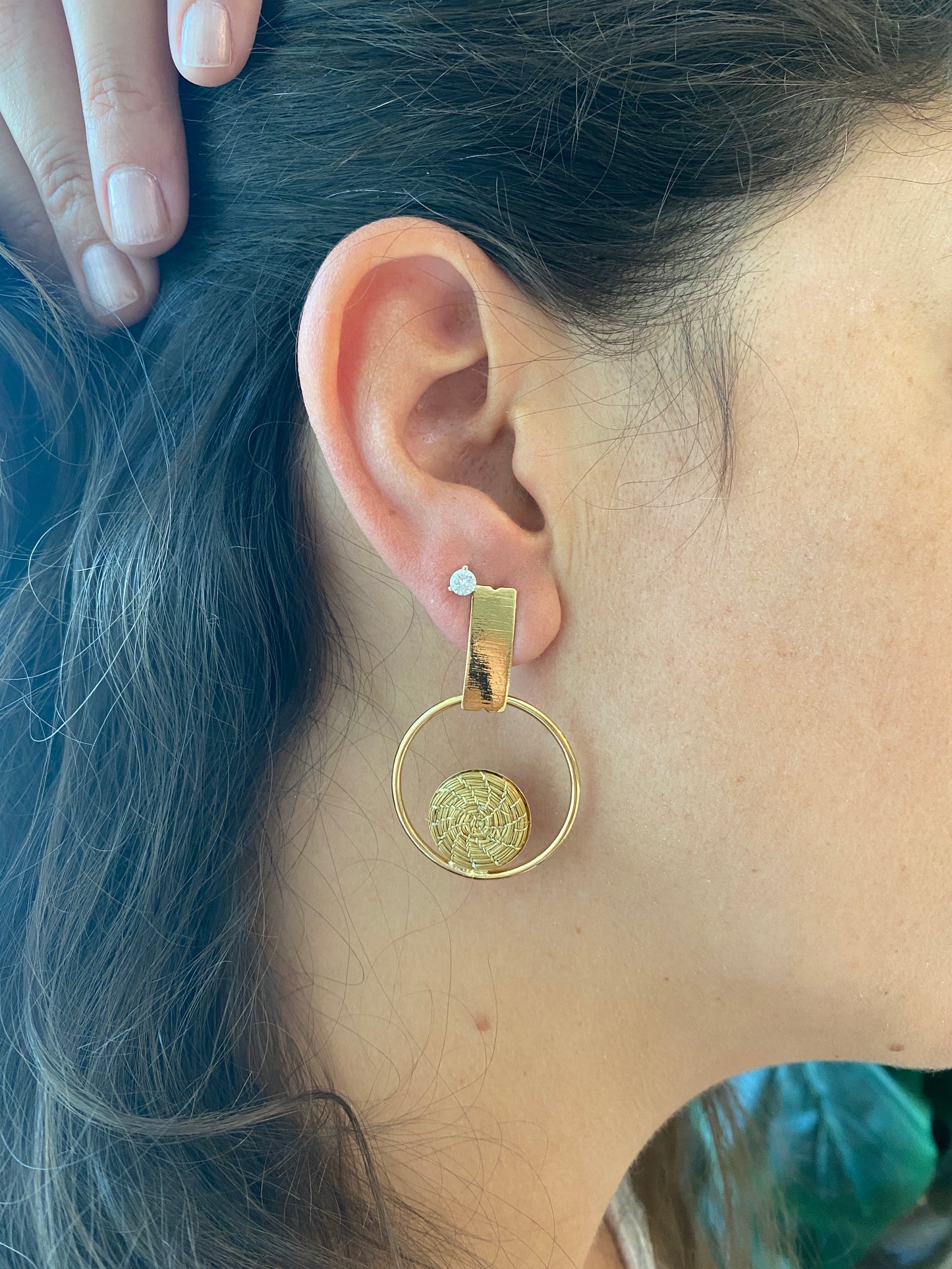 Iris Golden Grass Earrings