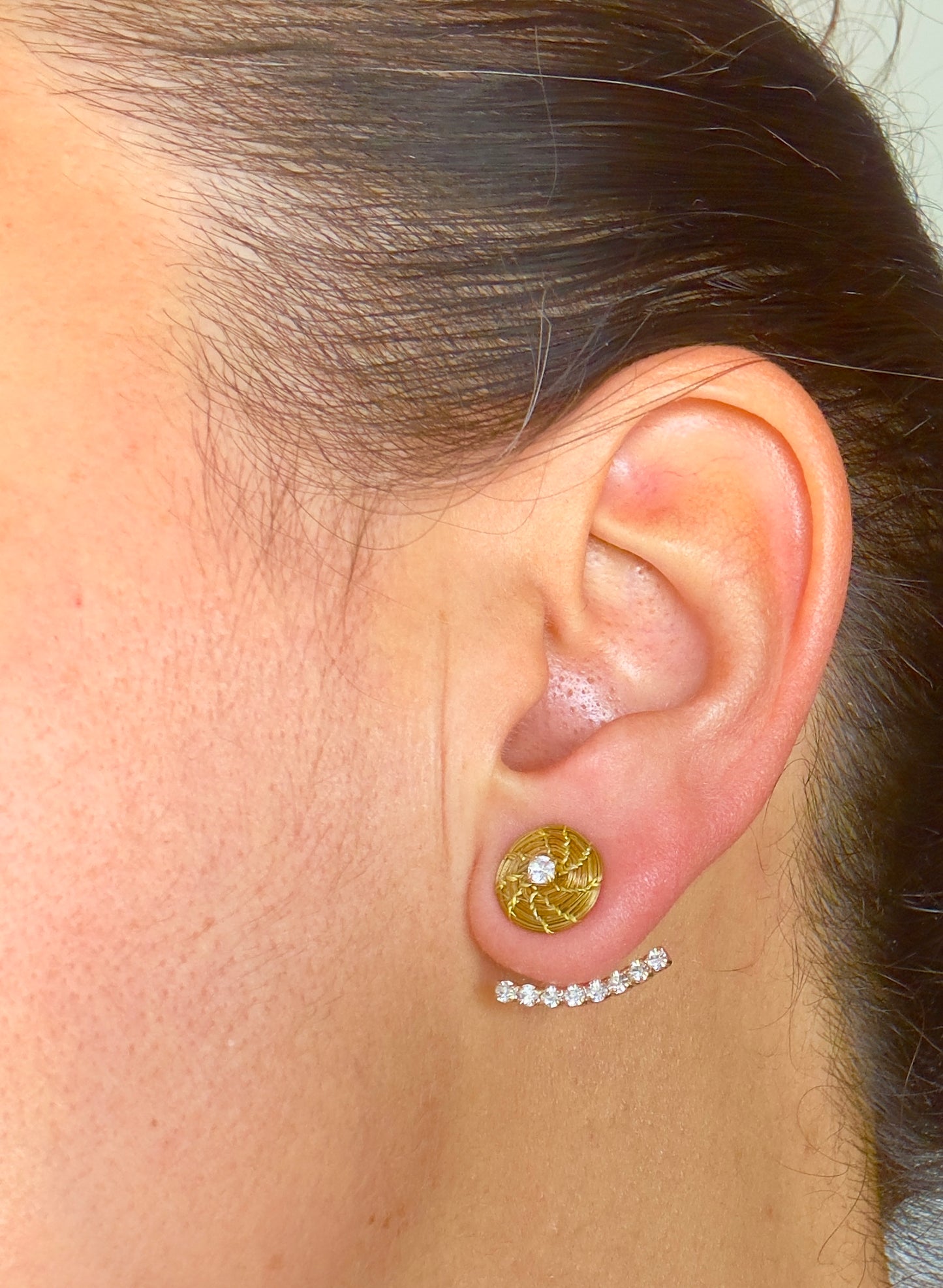 Lily Golden Grass Jacket Earrings