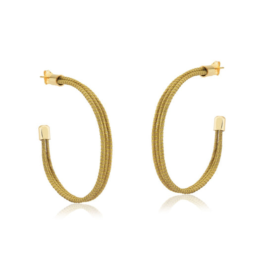 Halley Golden Grass Medium Hoops