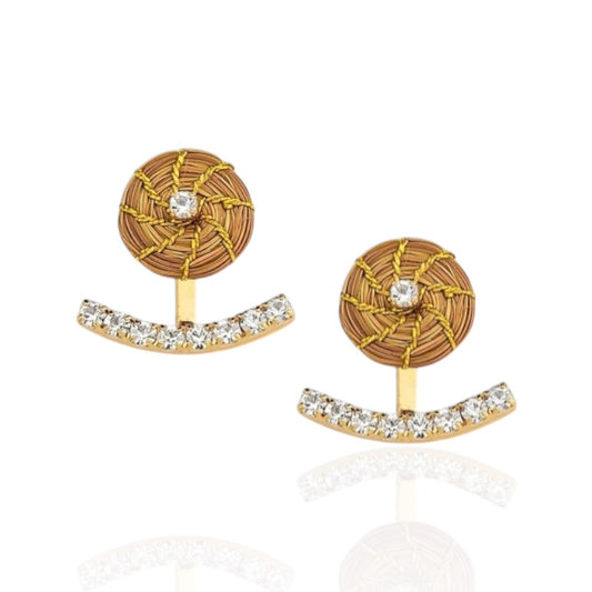 Lily Golden Grass Jacket Earrings