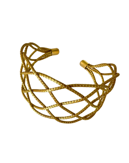 Stellar Golden Grass Braided Cuff