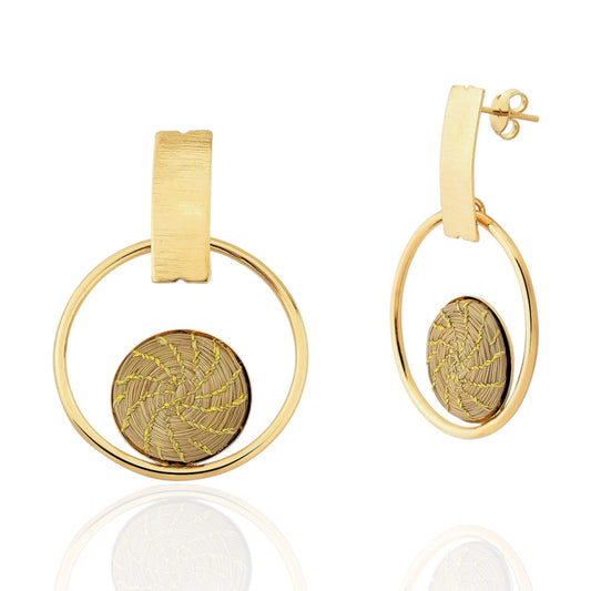 Iris Golden Grass Earrings