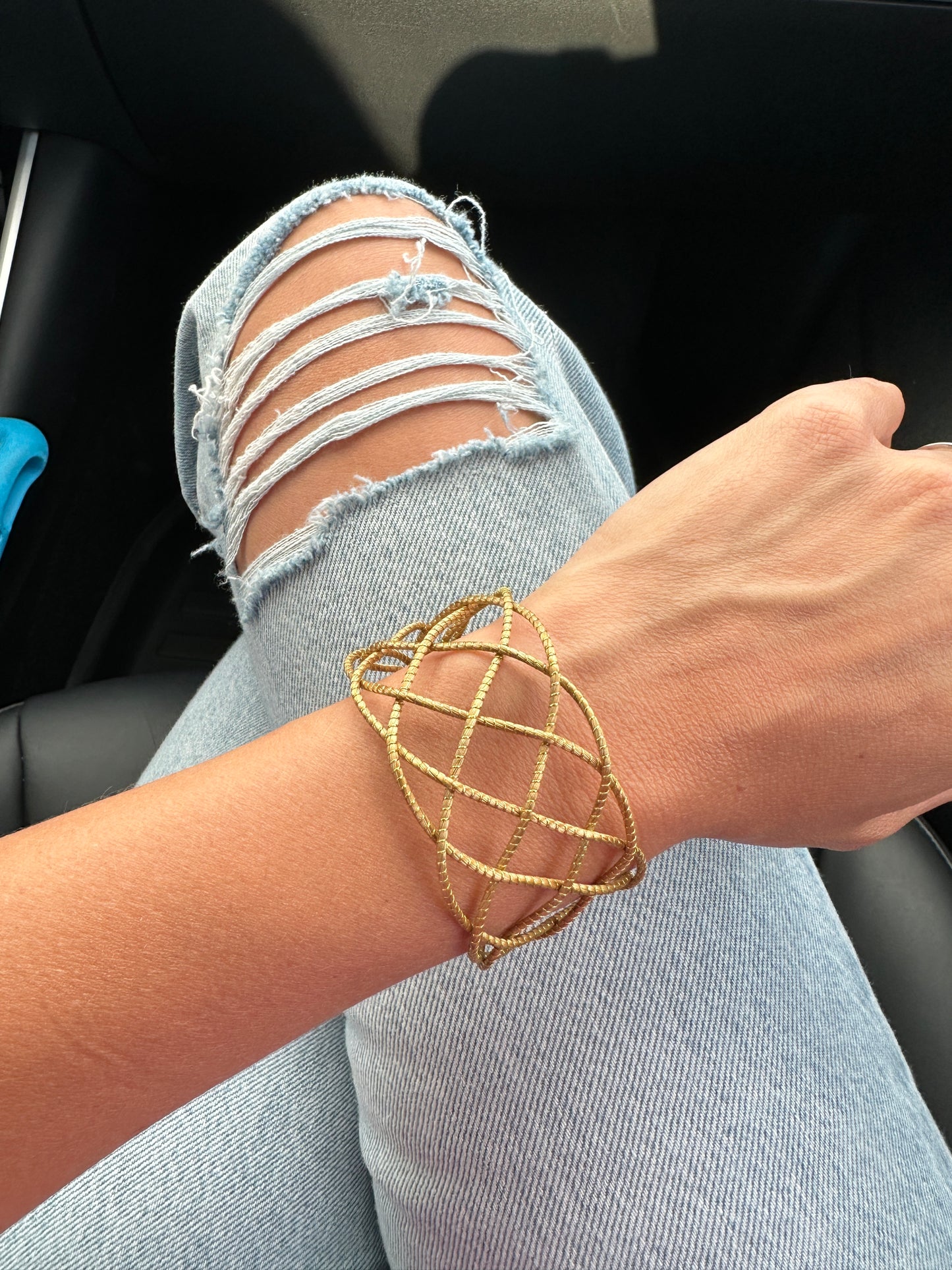 Stellar Golden Grass Braided Cuff