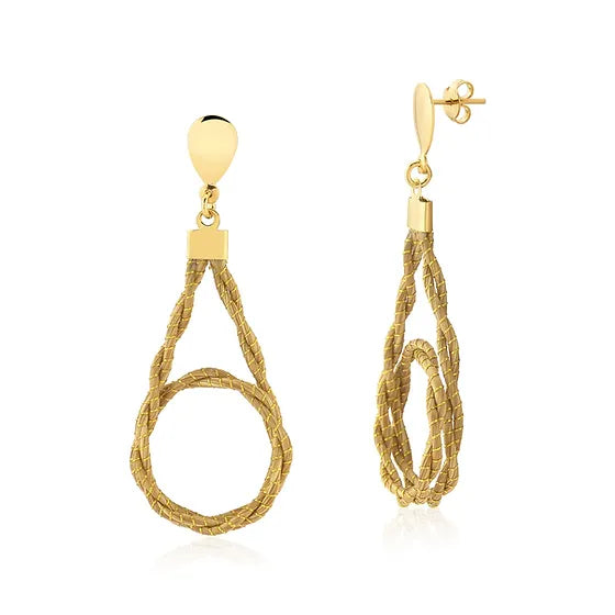 Elle Twisted Drop Golden Grass Earrings