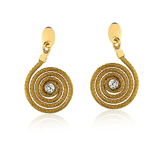 Snail Golden Grass Earrings