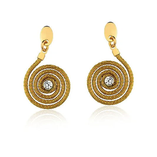 Snail Golden Grass Earrings