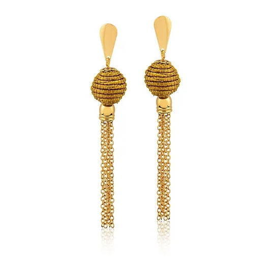 Harley Golden Grass Dangle Drop Earrings