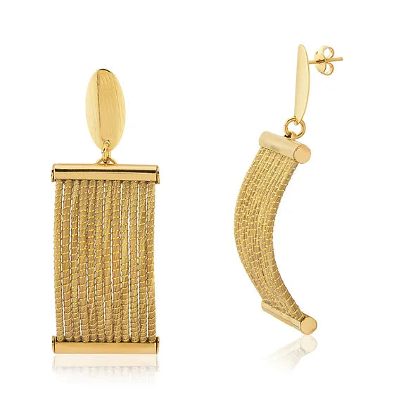 Rita Rectangle Golden Grass Earrings