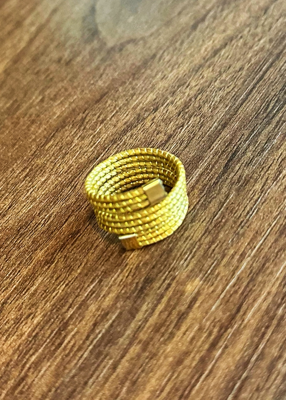 Aura Golden Grass Adjustable Ring