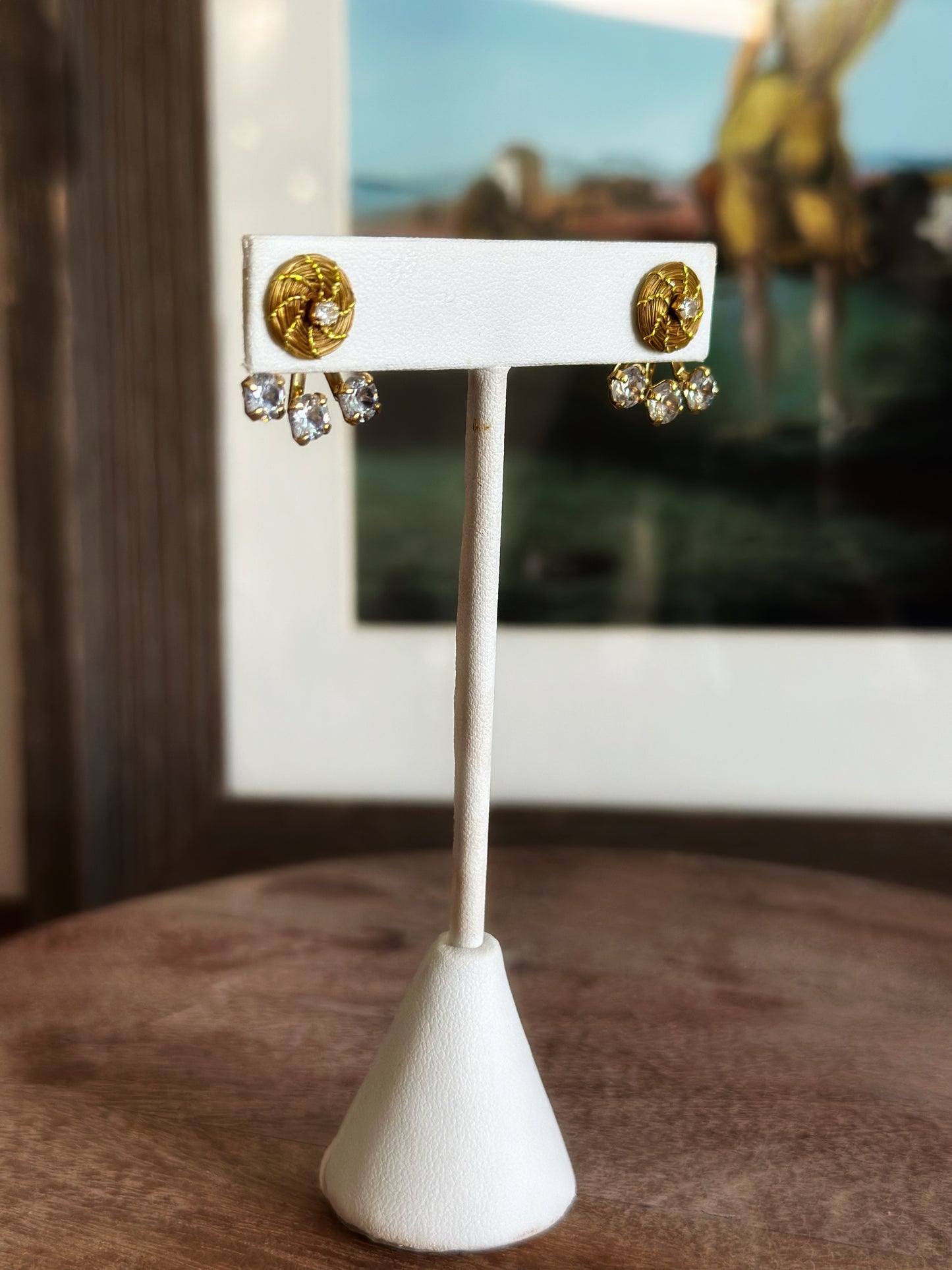 Ily Golden Grass Jacket Earrings