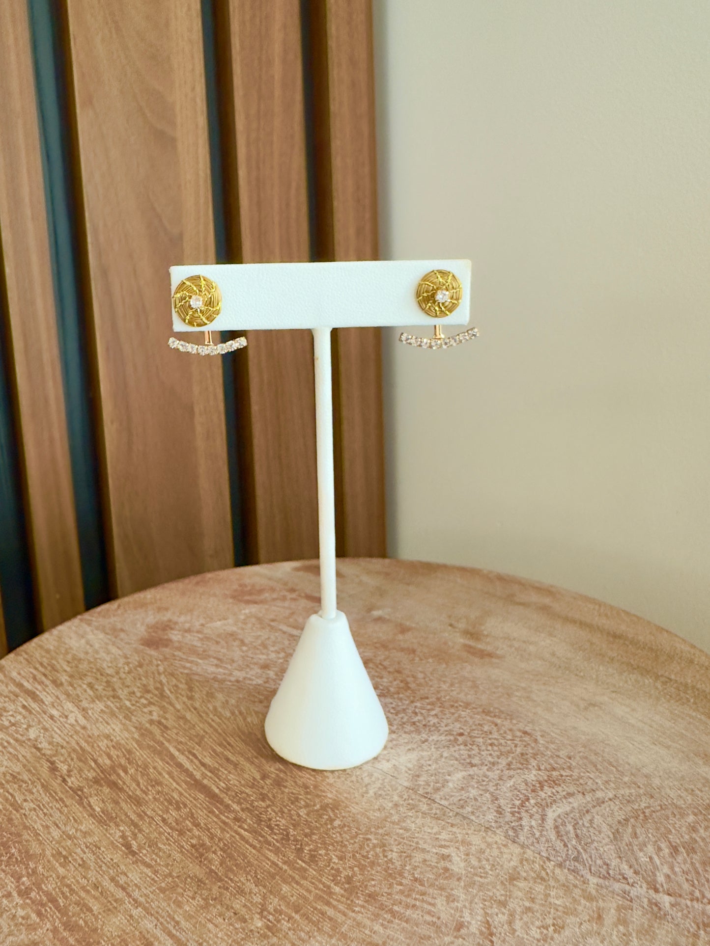 Lily Golden Grass Jacket Earrings