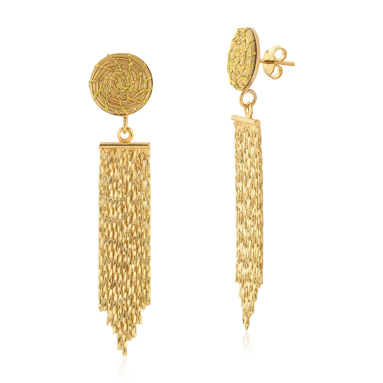 Comet Golden Grass Earrings
