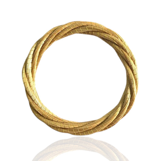 Vyna Golden Grass Thick Twisted Bangle
