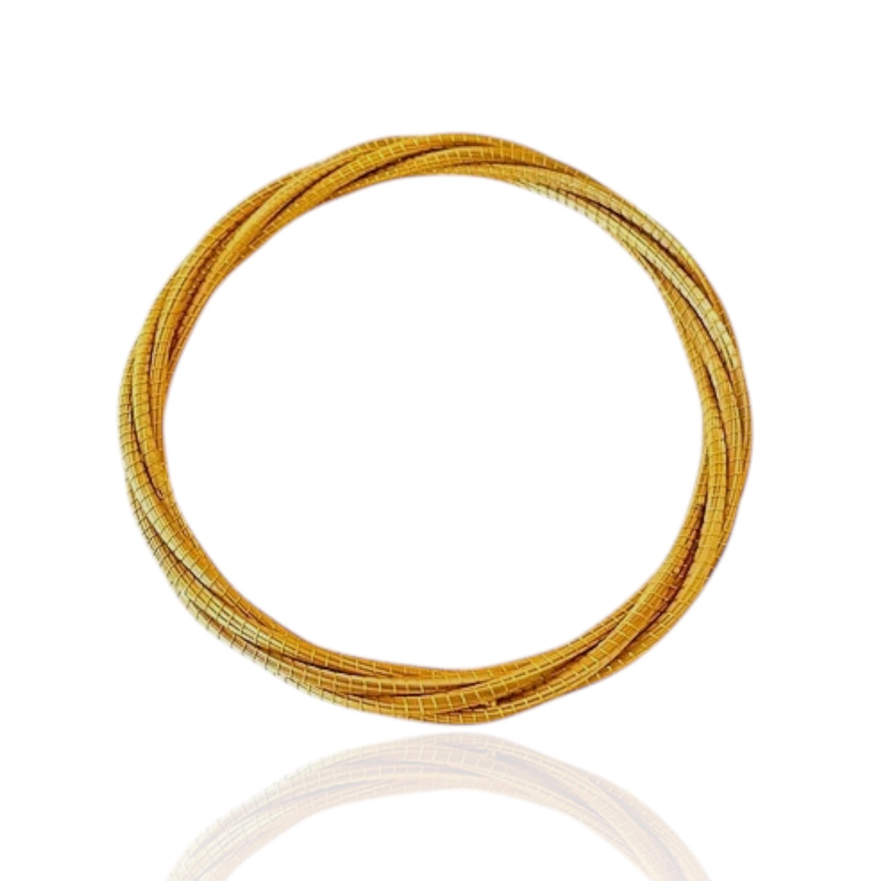 Vyna II Golden Grass Thin Twisted Bangle