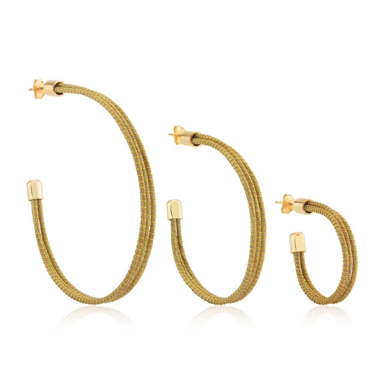 Halley Golden Grass Medium Hoops