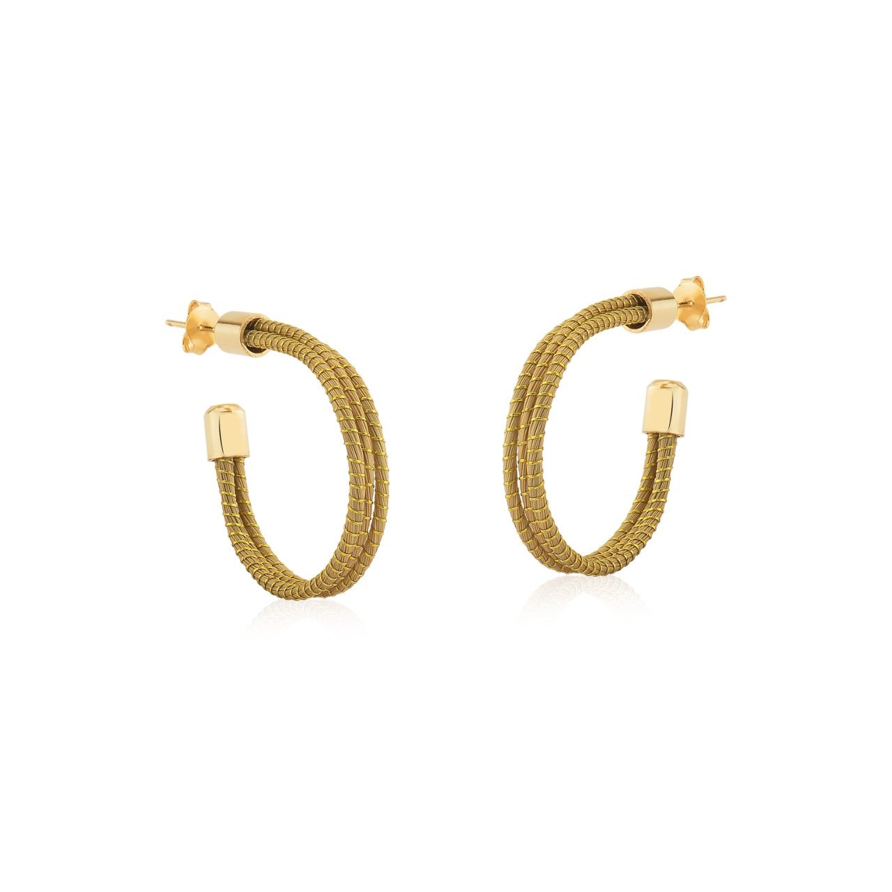 Halley Golden Grass Small Hoops